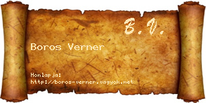 Boros Verner névjegykártya
